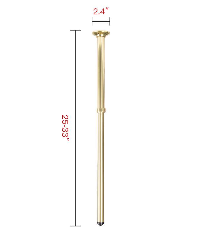 Rustproof L-Shaped Corner Rod Vertical Ceiling Support Bar, Gold