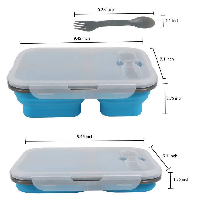 Picture of Utopia Alley BLB Collapsible Silicone Food Storage Container Bento Box with Lid for Kids & Adult