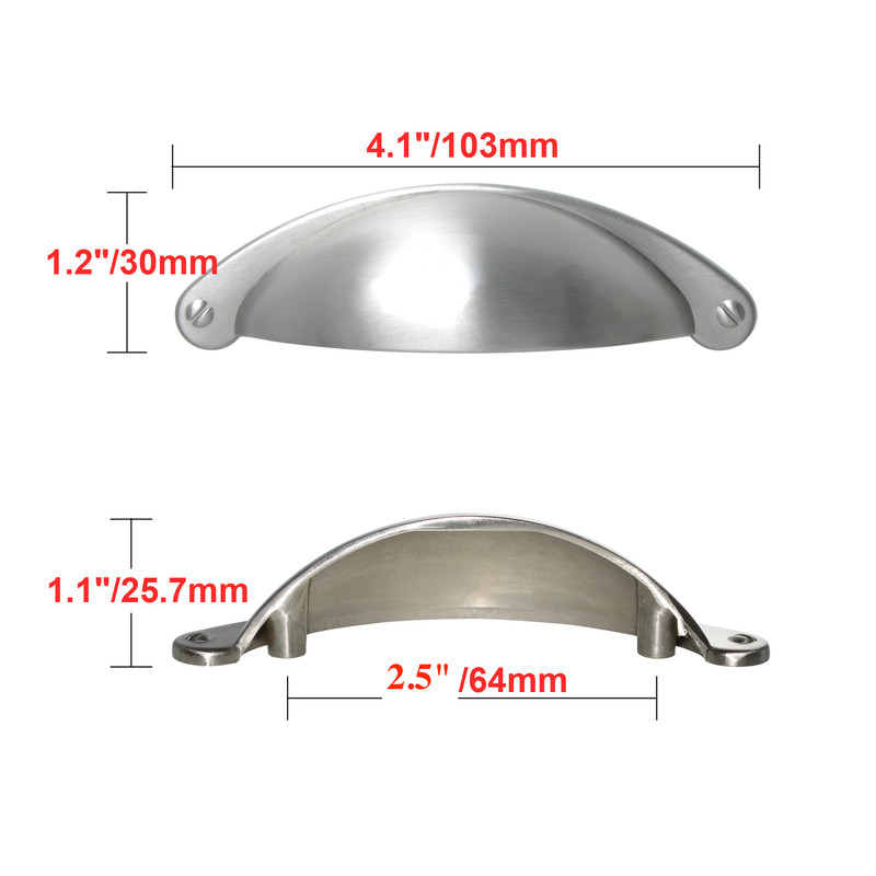 2.5 in. Center to Center Elgin Bin Pull Handle, Brushed Nickel - Pack of 5
