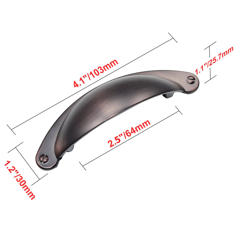 2.5 in. Center to Center Elgin Bin Pull Handle, Oil Rubbed Bronze - Pack of 5