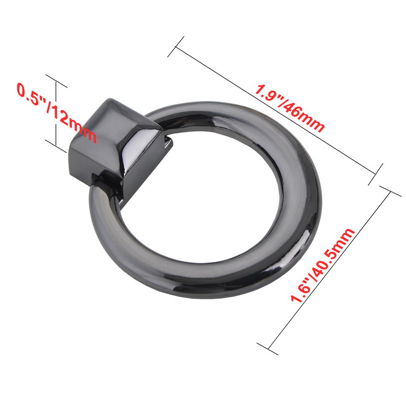 1.6 x 1.9 in. Anello Ring Cabinet Pull, Weathered Nickel - Pack of 10