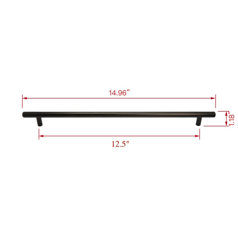 Carli Cabinet Pull Handle, Matt black  12.5 in. Center To Center, 5 pack