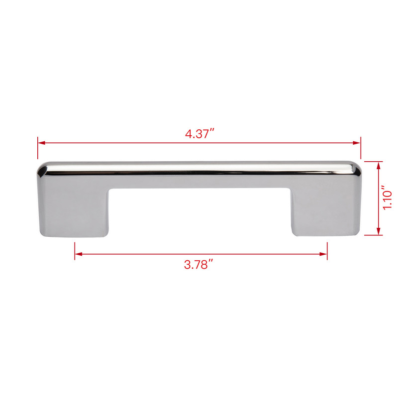HW366SS Taylor Cabinet Pull Handle, Chrome, 3.78 in. Center to Center - Pack of 10