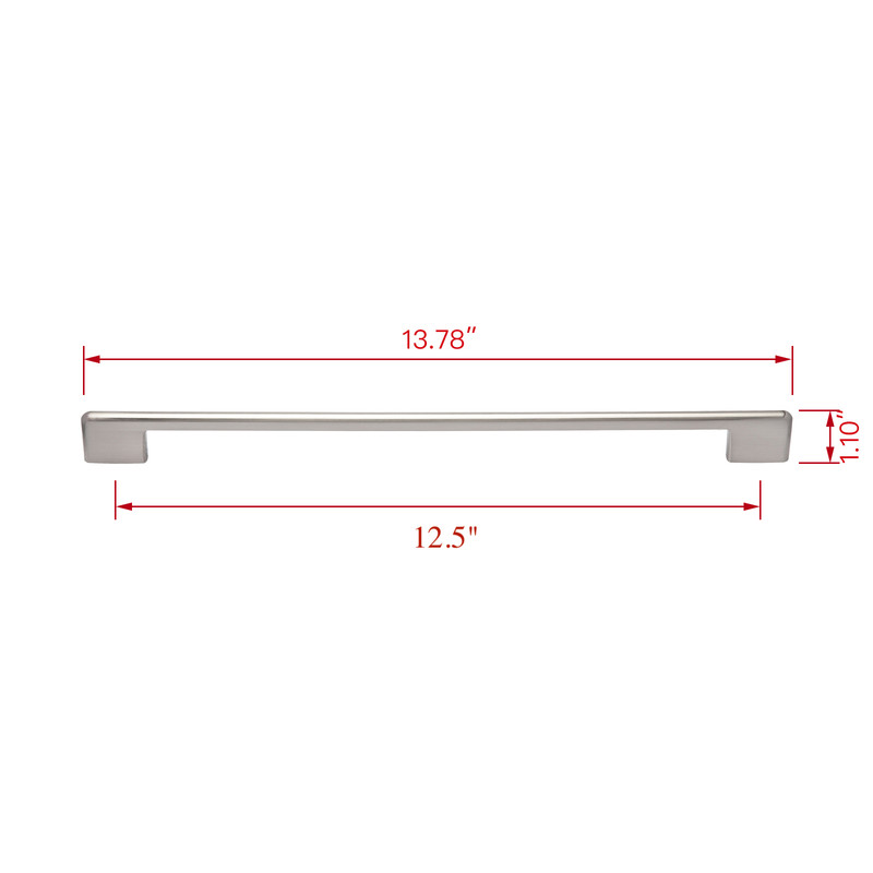 HW369BN Taylor Cabinet Pull Handle, Brushed Nickel, 12.5 in. Center to Center - Pack of 25