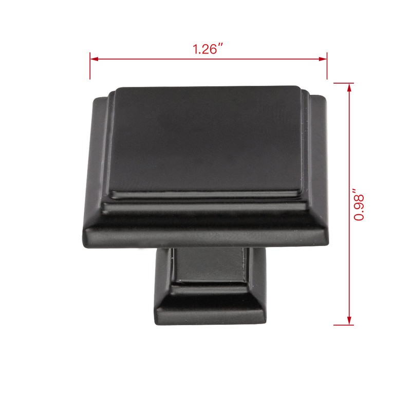 HW377BK Dover Cabinet Pull knob, Matt Black, 1.26 in. - Pack of 5