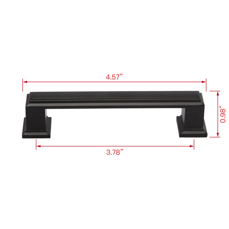 Dover Cabinet Pull Handle,matt black 3.78 in. Center To Center, 10 pack