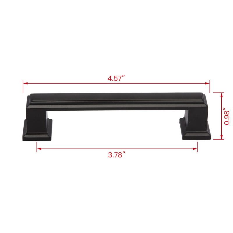 Dover Cabinet Pull Handle,matt black 3.78 in. Center To Center, 25 pack