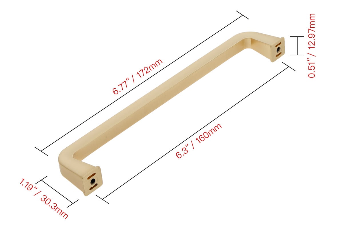 HW424RG Zinc Cabinet Pull, 6.3 in. Center to Center, Rose Gold - Pack of 10