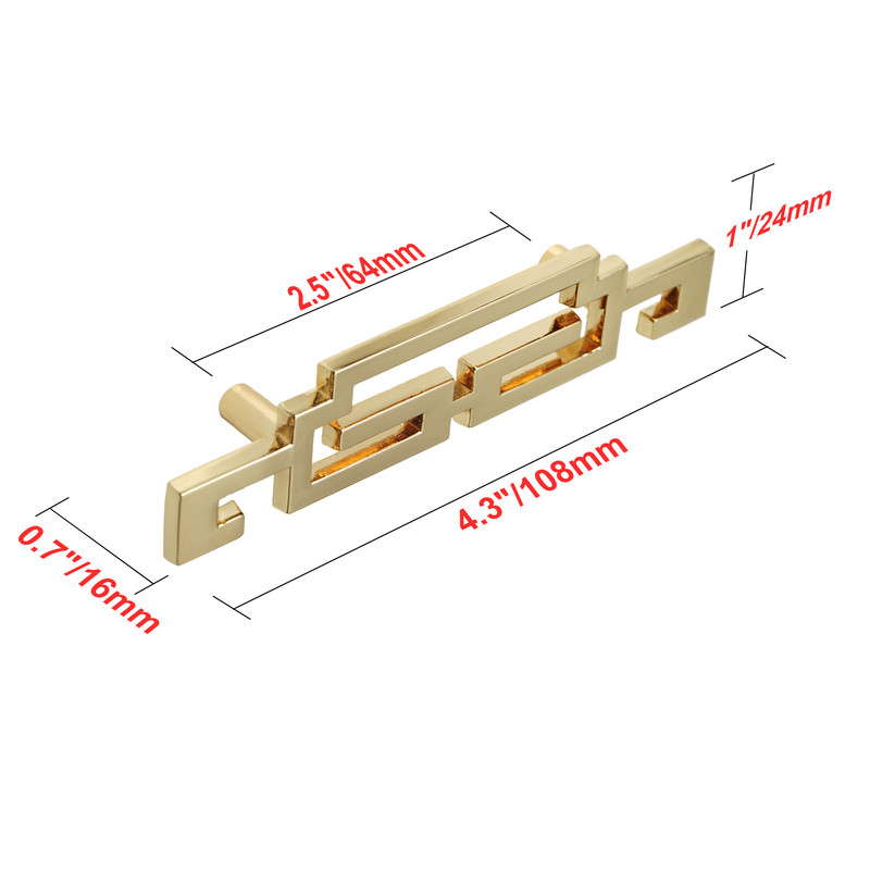 Steffi Cabinet Pull, 2.5 in. Center to Center, Polished Gold, 25 pack