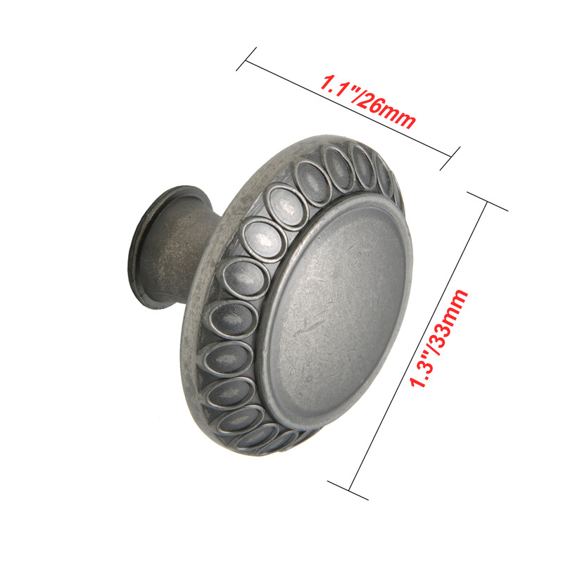 HW345PLPT011-10 Barnet Cabinet Knob, 1.3 in. Diameter, Pewter, 10 pack