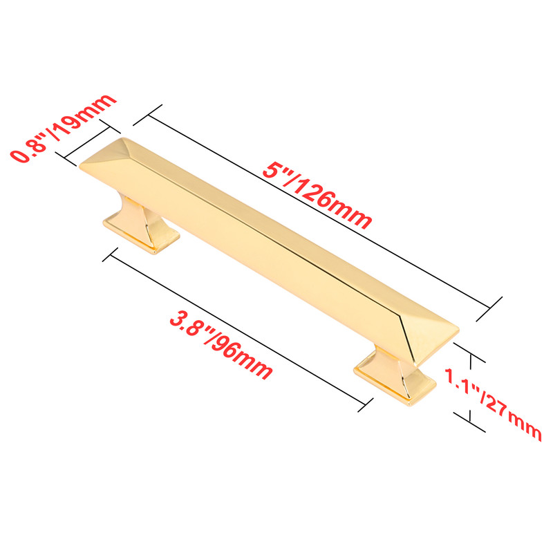 Tristan Cabinet Pull, 3.75 in. Center to Center, Polished Gold, 5 pack
