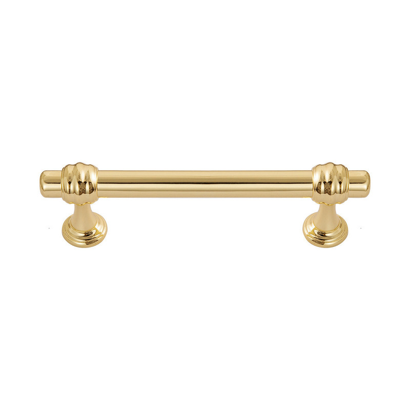 Zinc Cabinet Pull, 3.75 in. Center to Center, Polished Gold, 10 pack