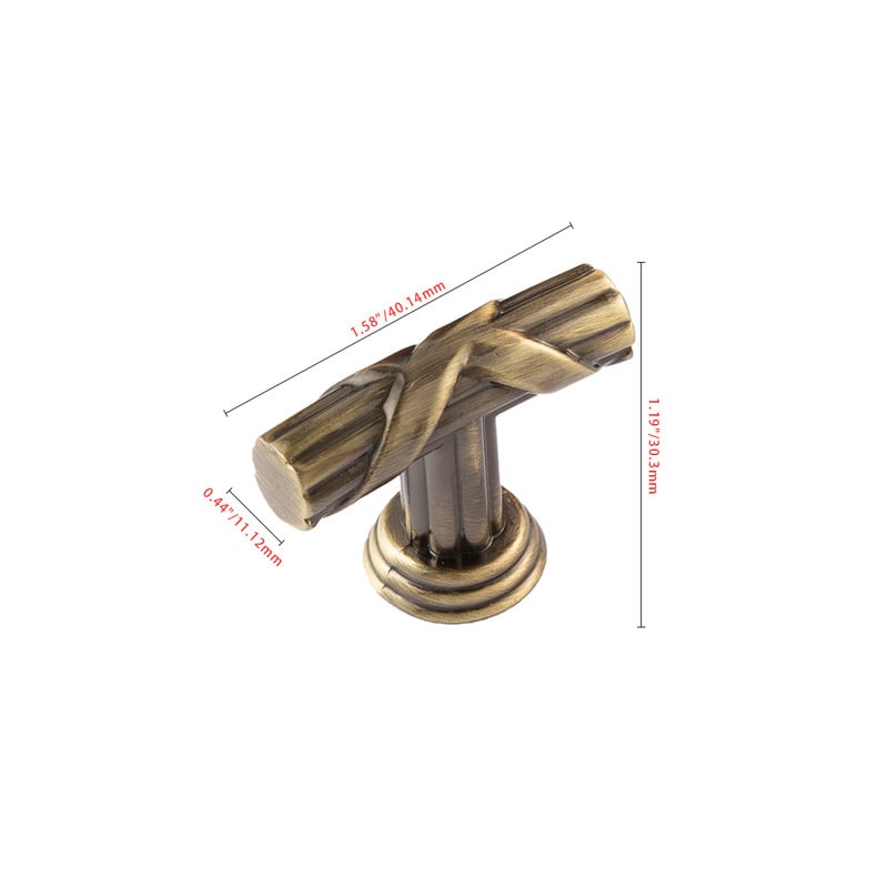 1.58 in. Cabinet Knob, Antique Brass, 10 pack