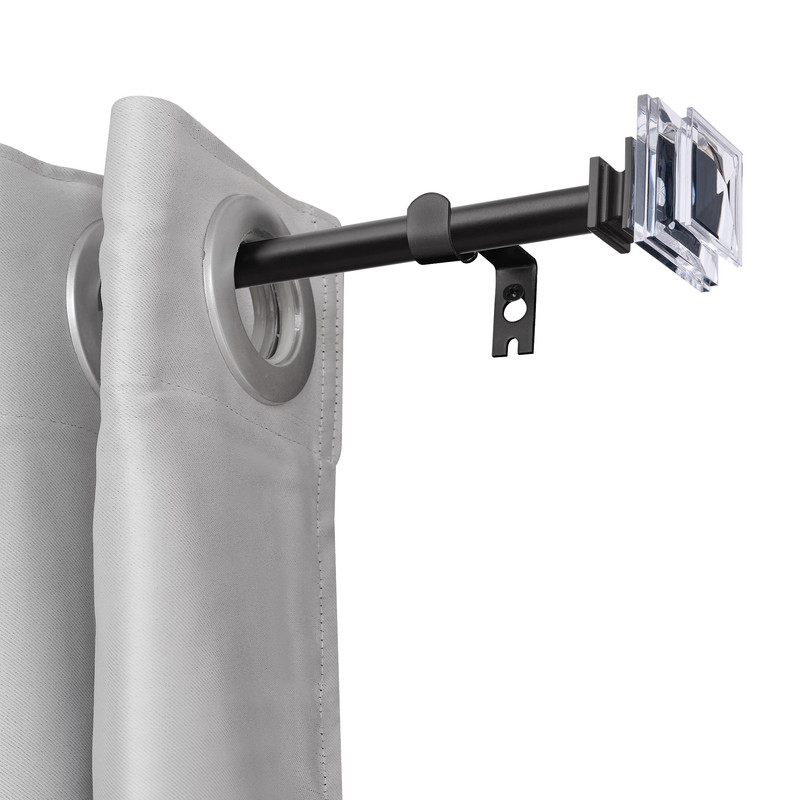075 in Curtain Rod for 28 to 48 in Windows44 Black