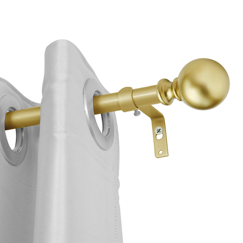 0.75 in. Curtain Drapery Rod for 28 to 48 in. Windows, Gold