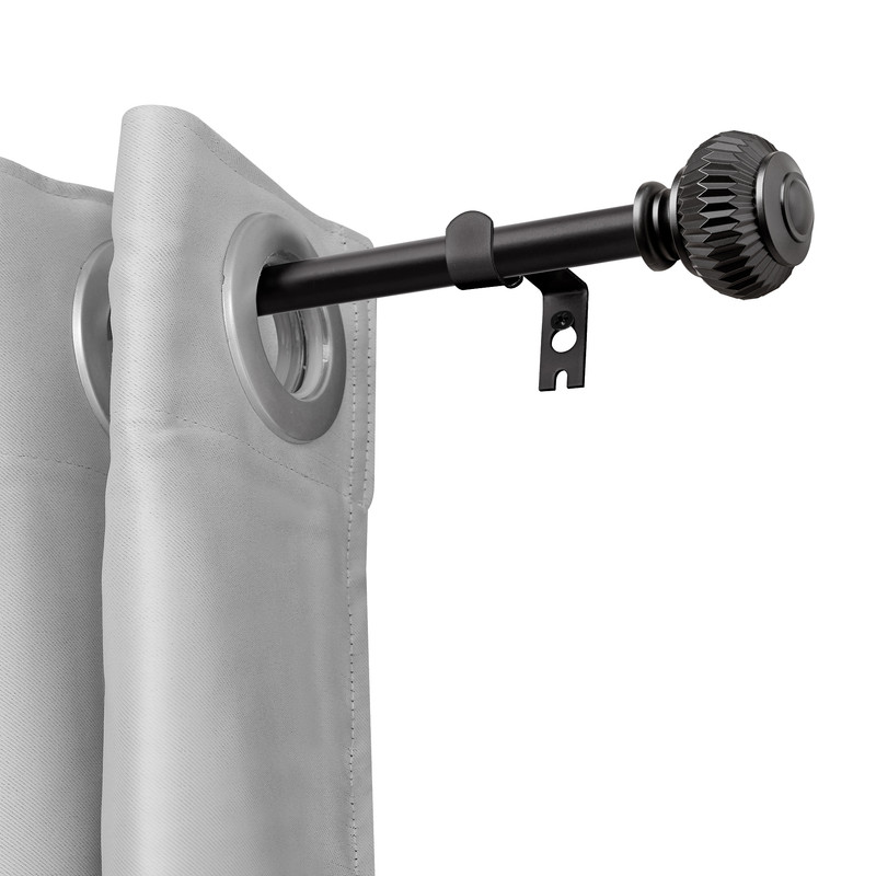 075 in Curtain Rod for 28 to 48 in Windows44 Black