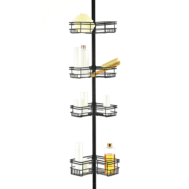 Picture of Utopia Alley PC6BK Rust-Resistant Shower Tension Pole Caddy&#44; Matte Black