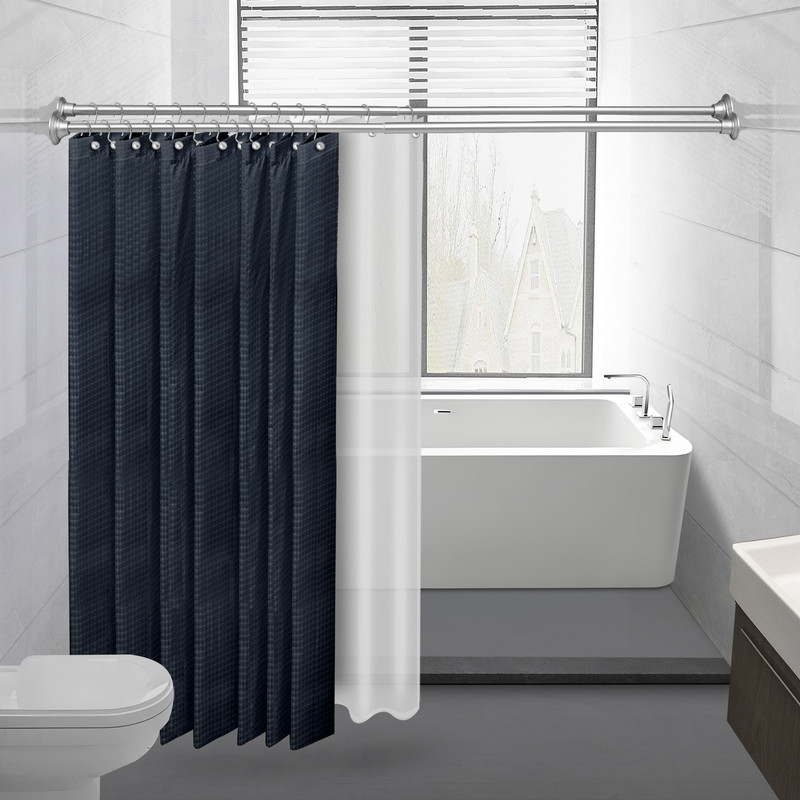 DS919SS  DS919SS Rust-Proof Aluminum Adjustable 72in Double Shower Curtain Tension Rods, Chrome