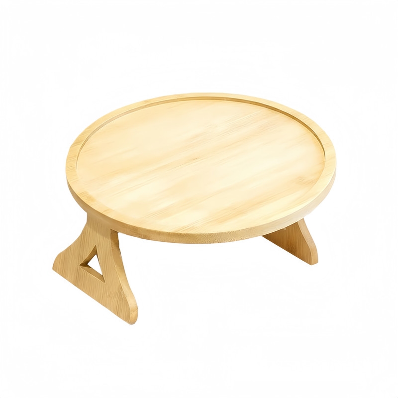 FT01NT  FT01NT 11' Bamboo Couch Arm Tray Table with Non-Slip Design for Drinks, Snacks, Remote & Phone
