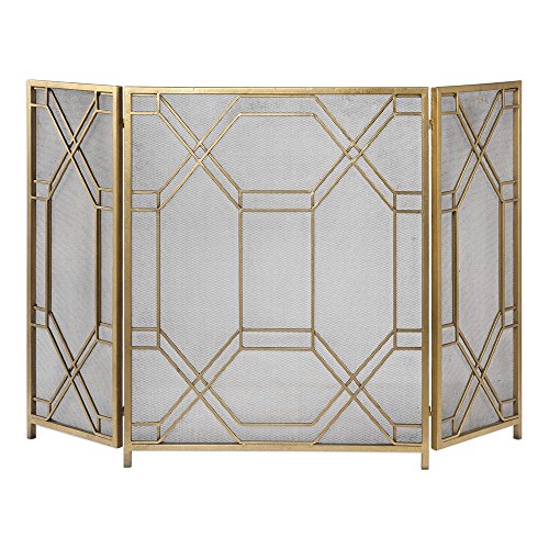18707 Rosen Gold Fireplace Screen - Metal