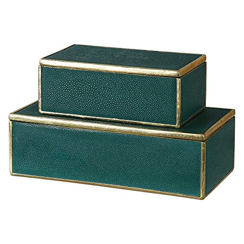 Picture of 212 Main 18723 Karis Emerald Green Boxes  Polyresin - Set of 2