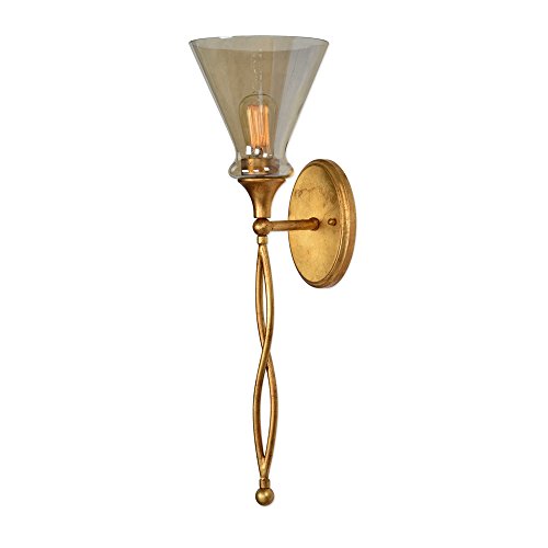 Picture of 212 Main 22512 Glam 1 Light Gold Sconce - Iron &amp; Glass