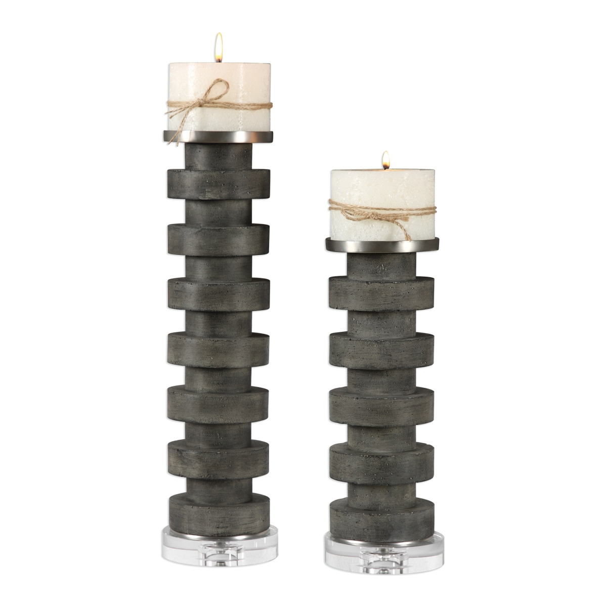Picture of 212 Main 18818 Karun Concrete Candleholders  Set of 2