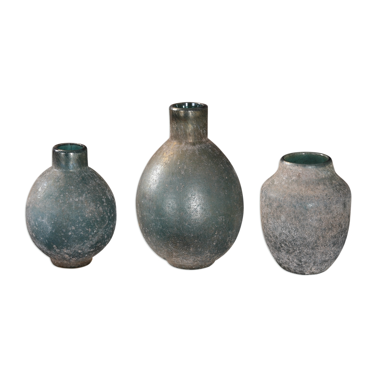 Picture of 212 Main 18844 Mercede Weathered Blue-Green Vases  Set of 3