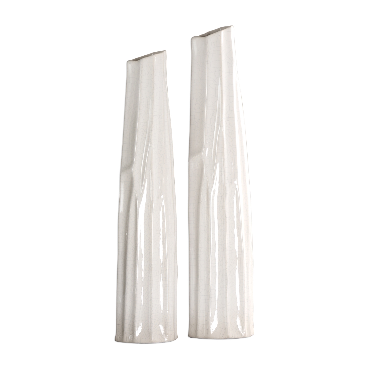 Picture of 212 Main 18868 Kenley Crackled White Vases  Set of 2