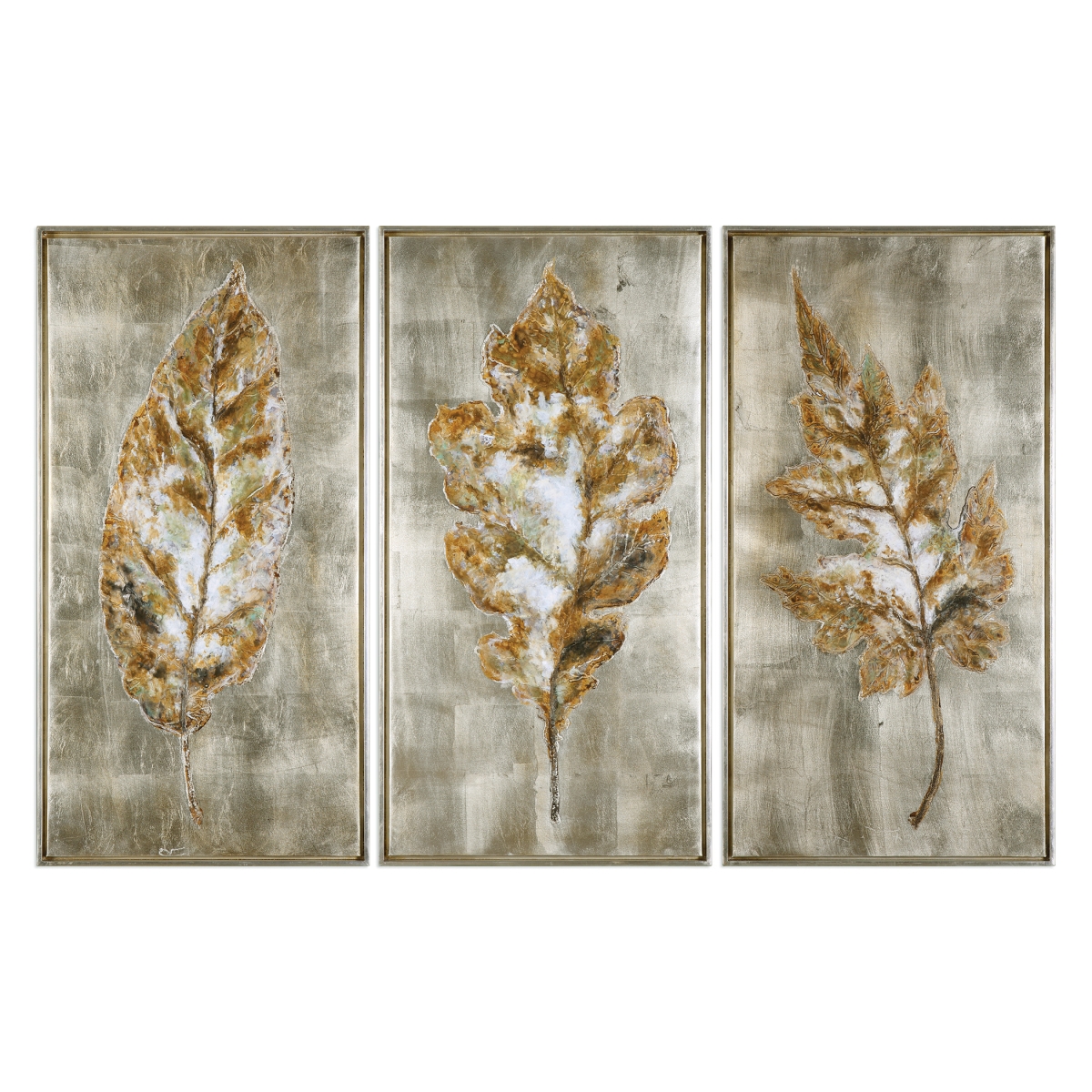 Picture of 212 Main 35334 Champagne Leaves Modern Art  Set of 3