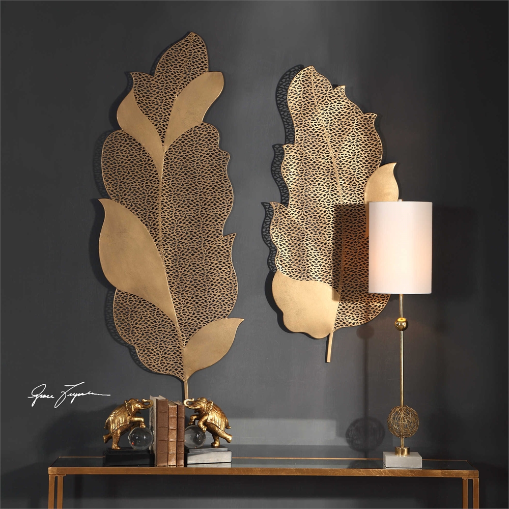 Picture of 212 Main 04154 Autumn Lace Leaf Wall Art  Set of 2