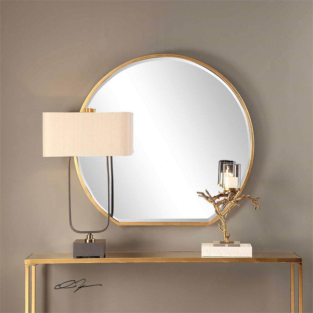 Uttermost 09446 Cabell 42 X 39.25 inch Metallic Gold Leaf Wall Mirror