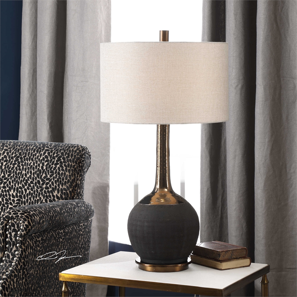 27779 Arnav Textured Black Lamp