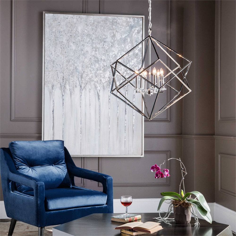 Picture of 212 Main 22122 Euclid 6 Light Nickel Cube Pendant
