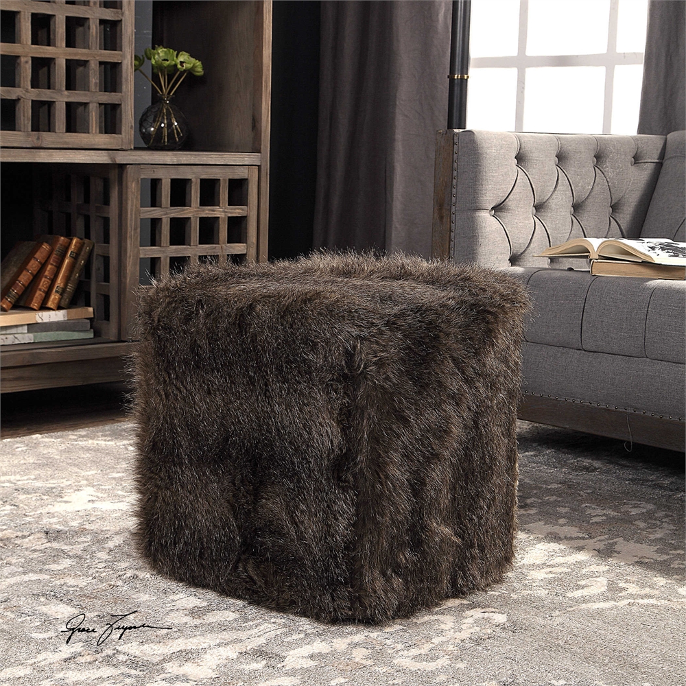 Picture of 212 Main 23474 Jayna Fur Ottoman