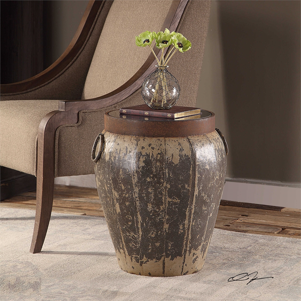 Picture of 212 Main 24860 Neith Metal Drum Accent Table