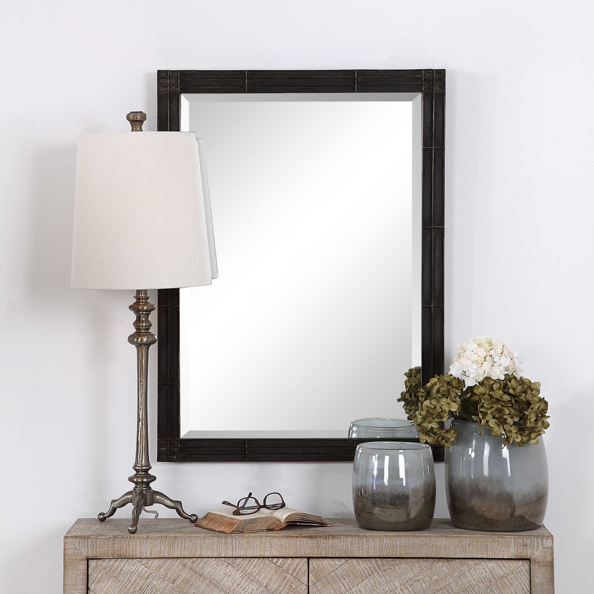 Picture of 212 Main 09485 Gower Aged Black Vanity Mirror