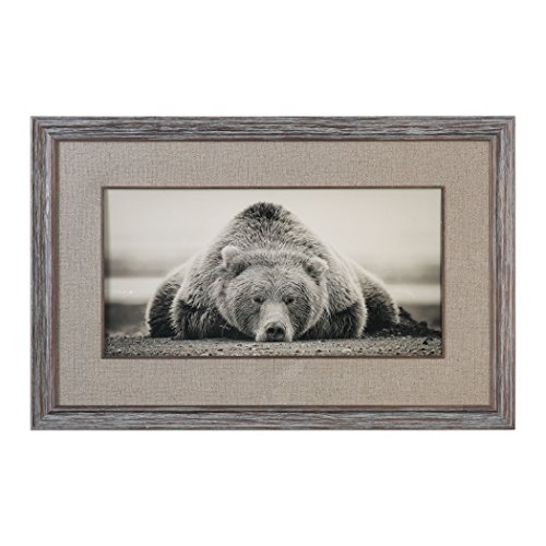 Picture of 212 Main 33661 Deep Sleep Bear Framed Print - Pine Wood  Glass &amp; KT Board