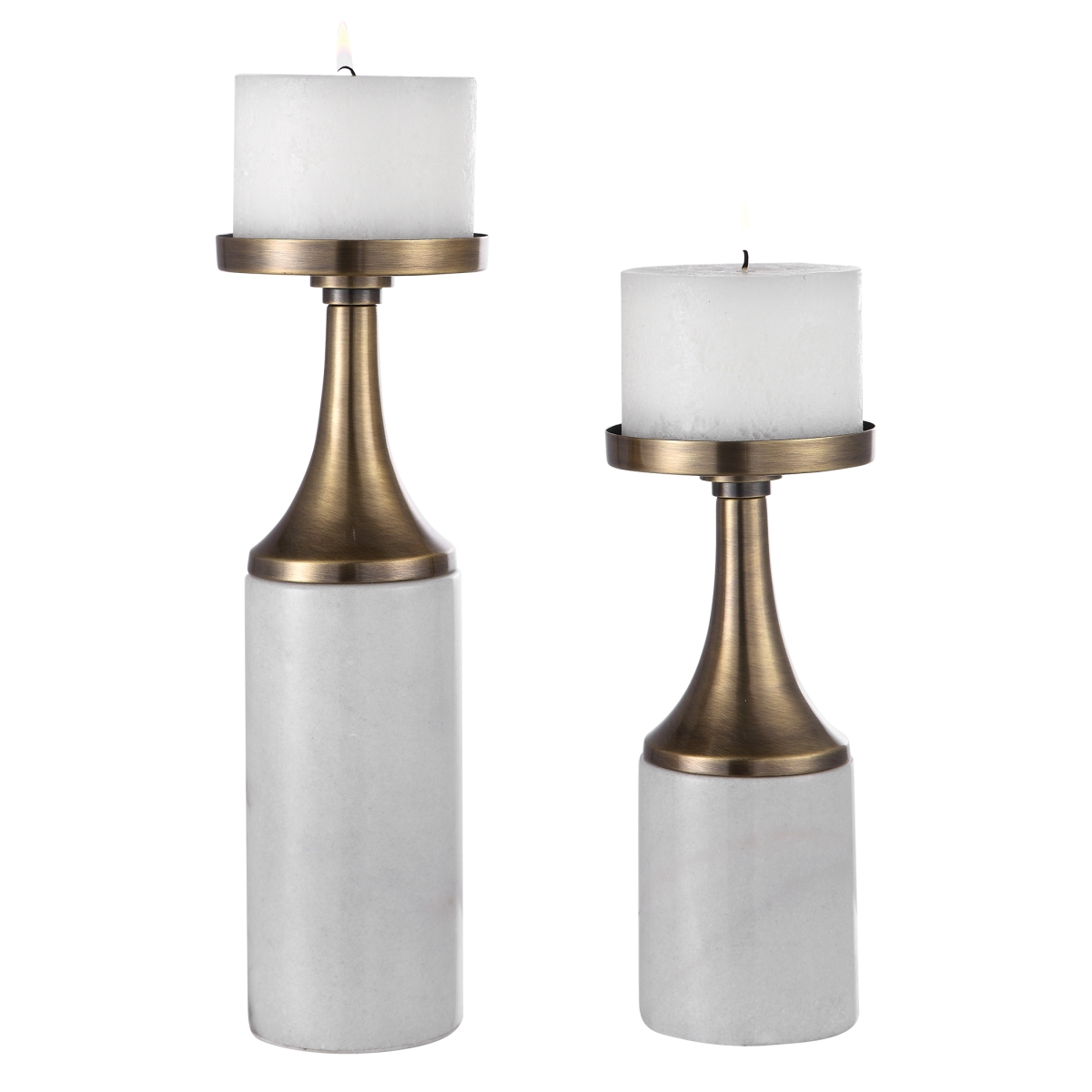 Picture of 212 Main 17546 Castiel Marble Candleholders - Set of 2