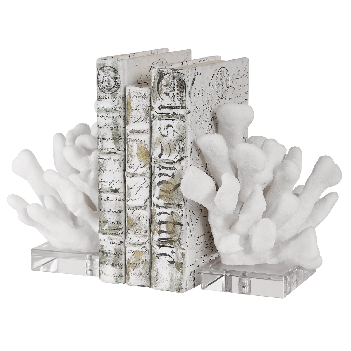 Picture of 212 Main 17549 Charbel White Bookends - Set of 2