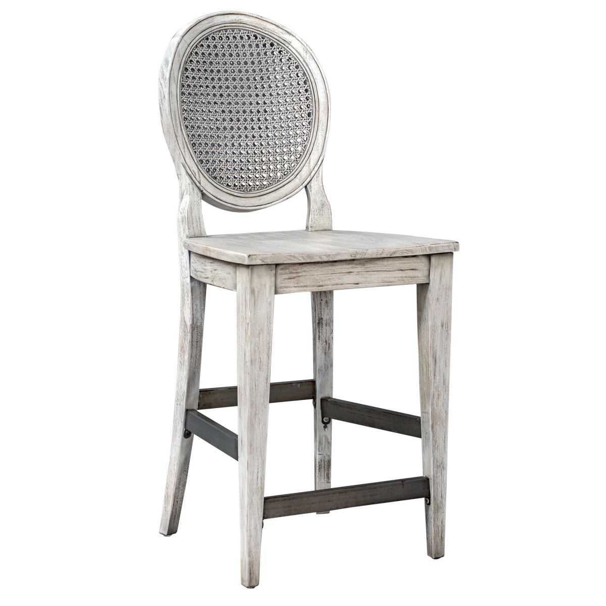 Picture of 212 Main 25438 Clarion Aged White Counter Stool - 40 x 19 x 19 in.