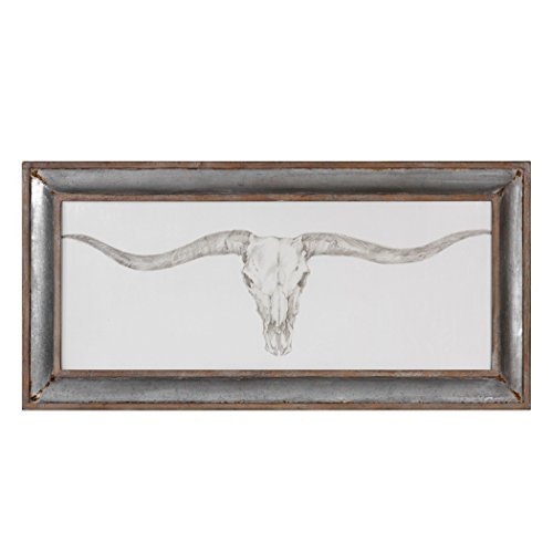 Picture of 212 Main 51106 Western Skull Mount Framed Print - Clear Glass  Fir &amp; Galvanize
