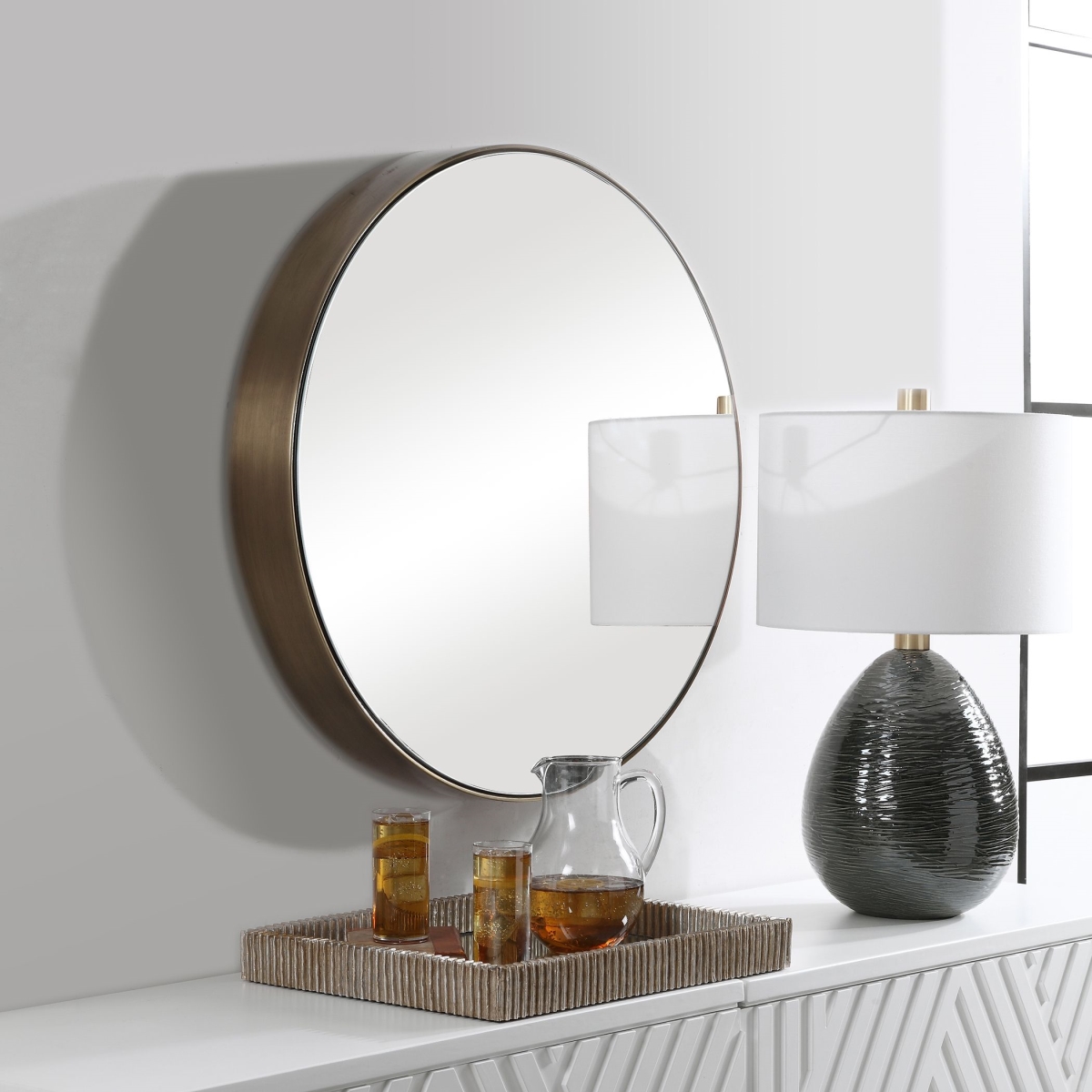 Picture of 212 Main 09617 36 x 36 x 8.5 in. Coulson Modern Round Mirror