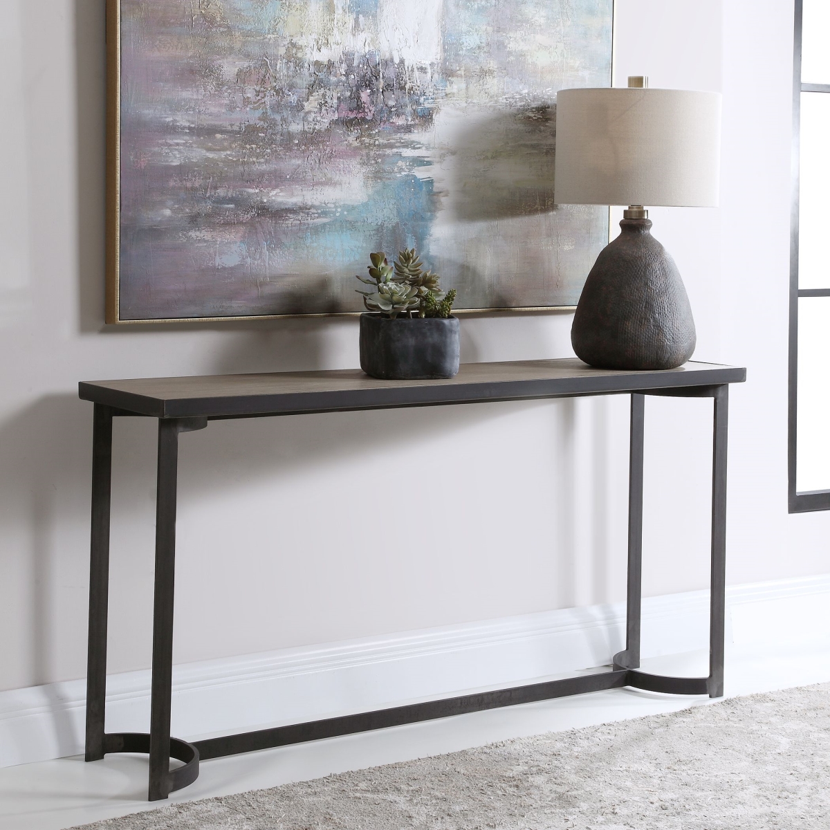 Picture of 212 Main 24951 24 x 40 x 69 in. Basuto Steel Console Table