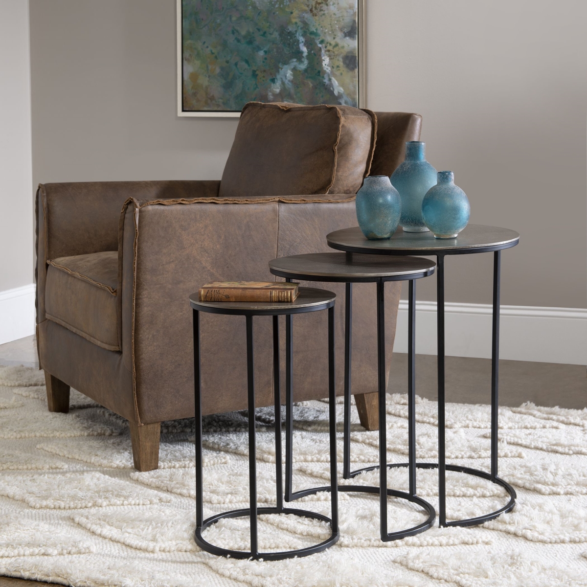 Picture of 212 Main 25057 20 x 20 x 25 in. Erik Metal Nesting Tables  Set of 3