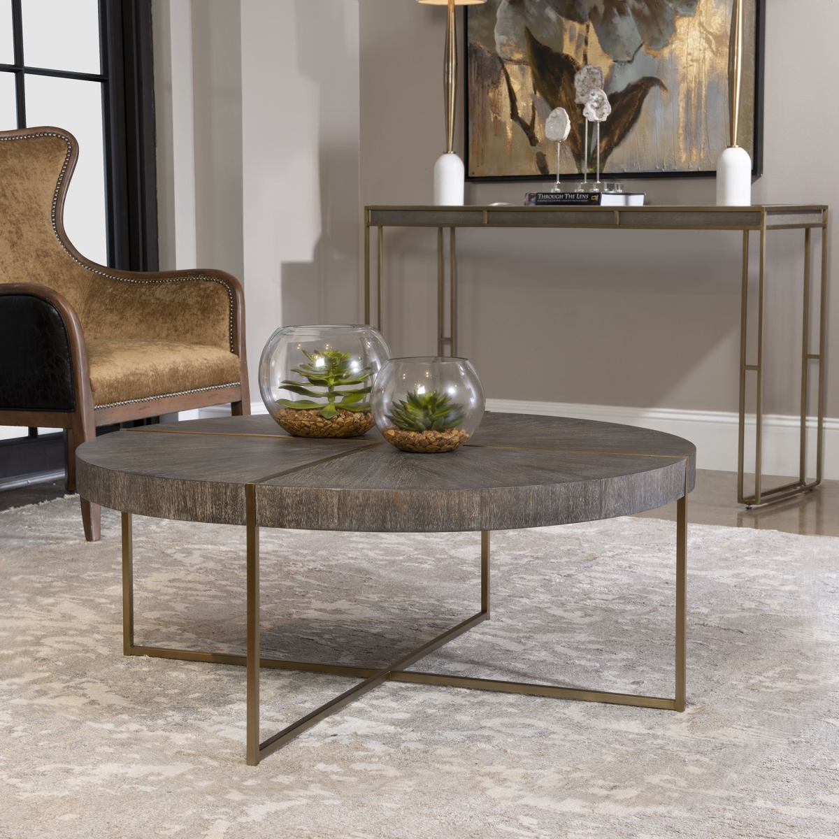 Picture of 212 Main 25378 40 x 48 x 25 in. Taja Round Coffee Table