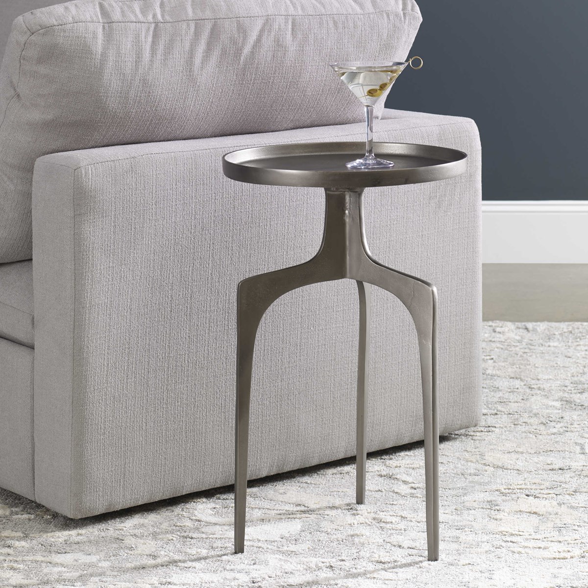 Picture of 212 Main 25082 17.32 x 14.96 x 26.38 in. Kenna Accent Table  Nickel