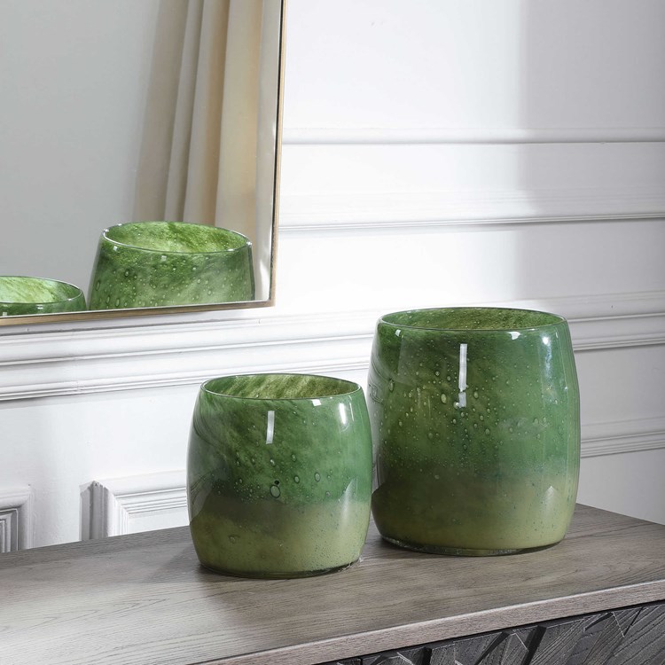 Picture of 212 Main 17845 19 x 11.5 x 11.5 in. Matcha Green Glass Vases  Set of 2