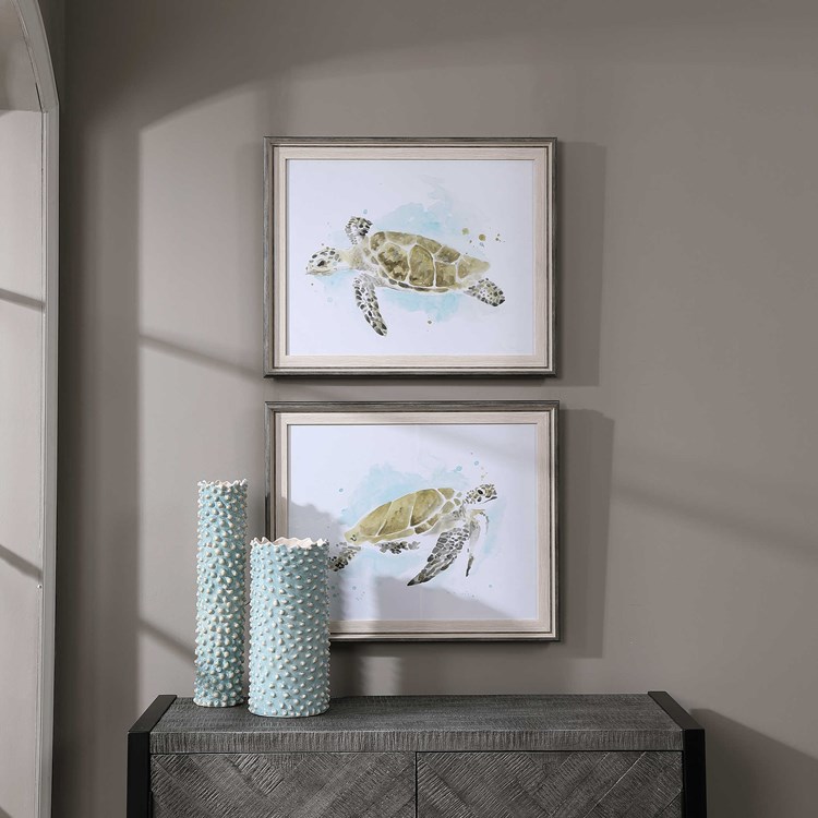 Picture of 212 Main 33720 24.25 x 28.75 x 7.25 in. Sea Turtle Study Watercolor Prints  Set of 2