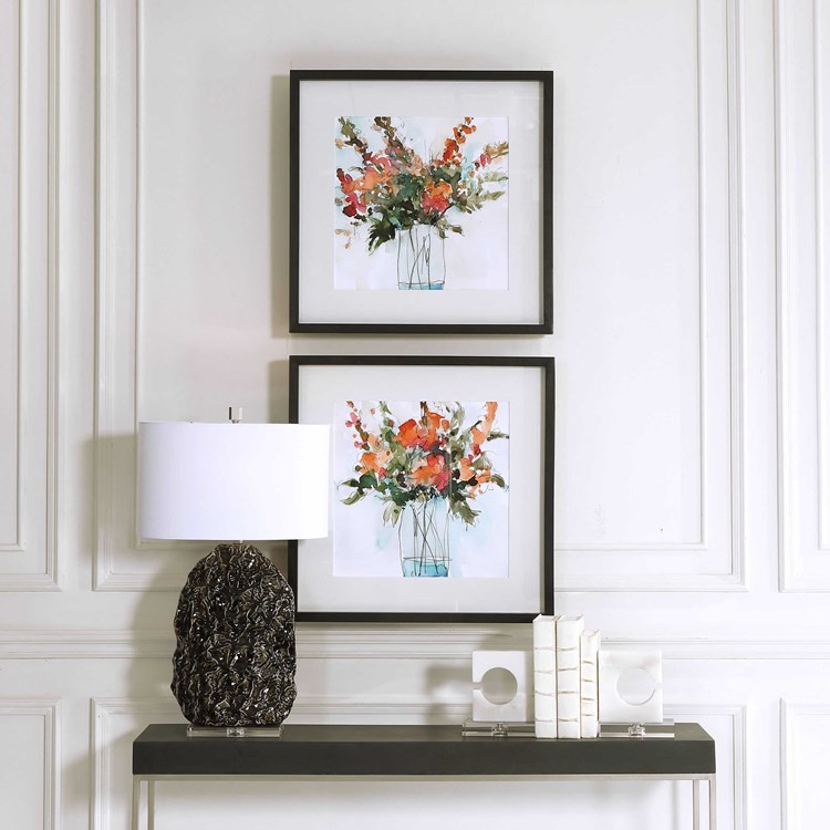 Picture of 212 Main 41619 31.25 x 31.25 x 6.75 in. Fresh Flowers Watercolor Prints  Set of 2